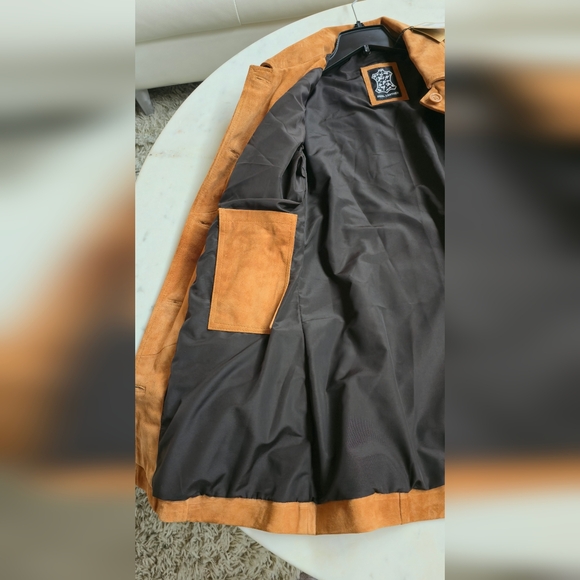 NWT Fan Jackets Kandis Suede 3/4 Length Nutmeg Suede Jacket Size Medium - Picture 14 of 16